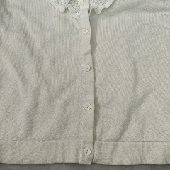 Women's Coldwater Creek Ruffled Button Up Cardigan Sweater Medium - Picture 5 of 16